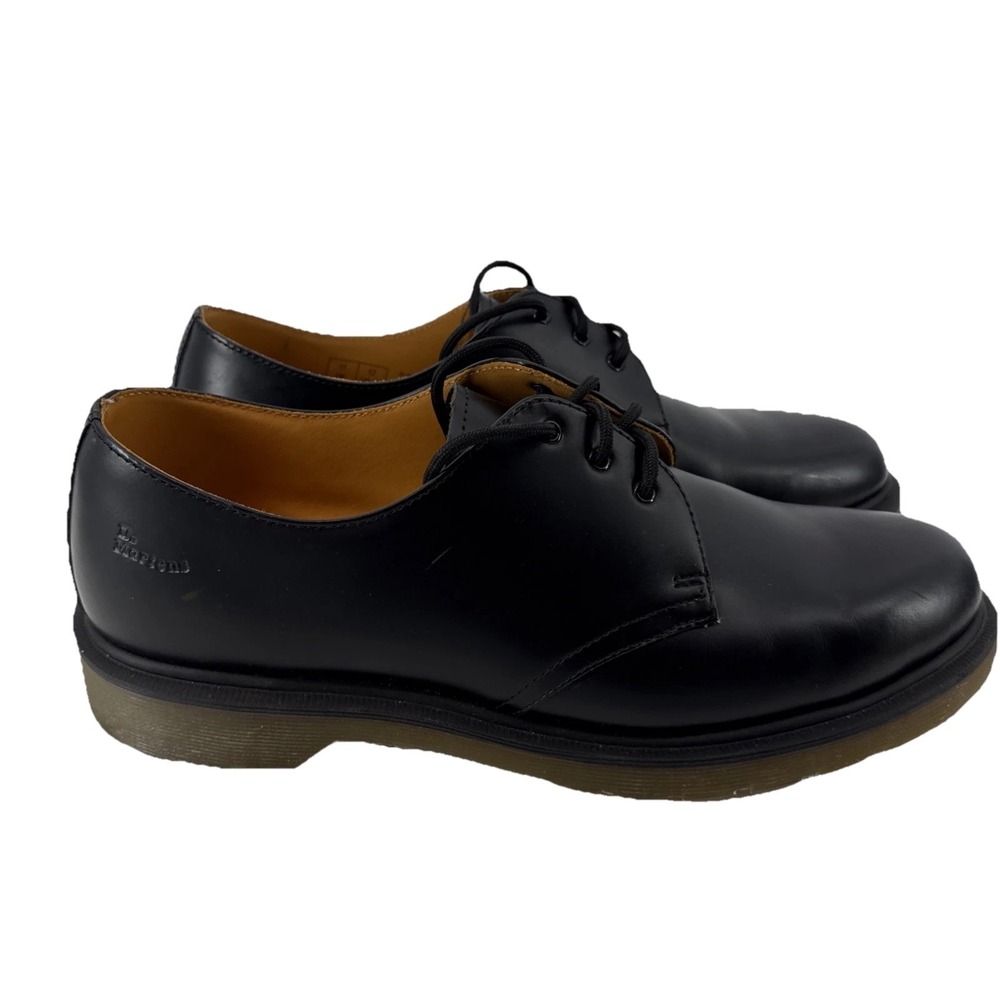 Dr. Martens 1451 Shoes Men 12 Black Leather 3 Eye Derby Oxford Plain Toe NWOT